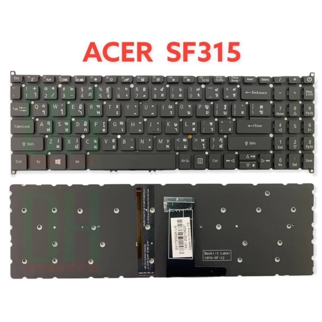 แป้นพิมพ์ คีย์บอร์ดโน๊ตบุ๊ค ACER SF315 15 INCH Laptop Keyboard มีไฟ โปรดสอบถามก่อนสั่งซื้อ