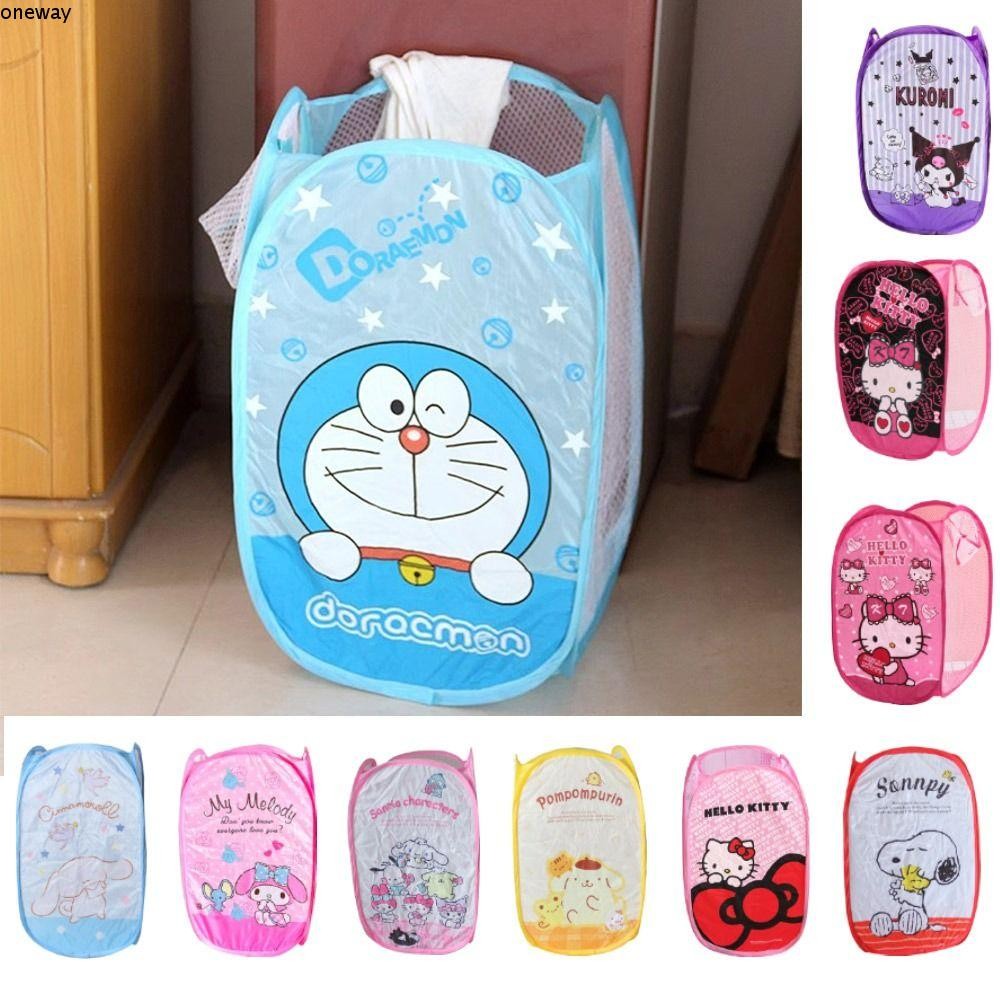 Oneway พับตะกร้าเสื้อผ้าสกปรก, Hello Kitty Pochacco พับ Sanrio Hamper, Kuromi Melody Cinnamoroll ในครัวเรือนน่ารักตะกร้าซักผ้า