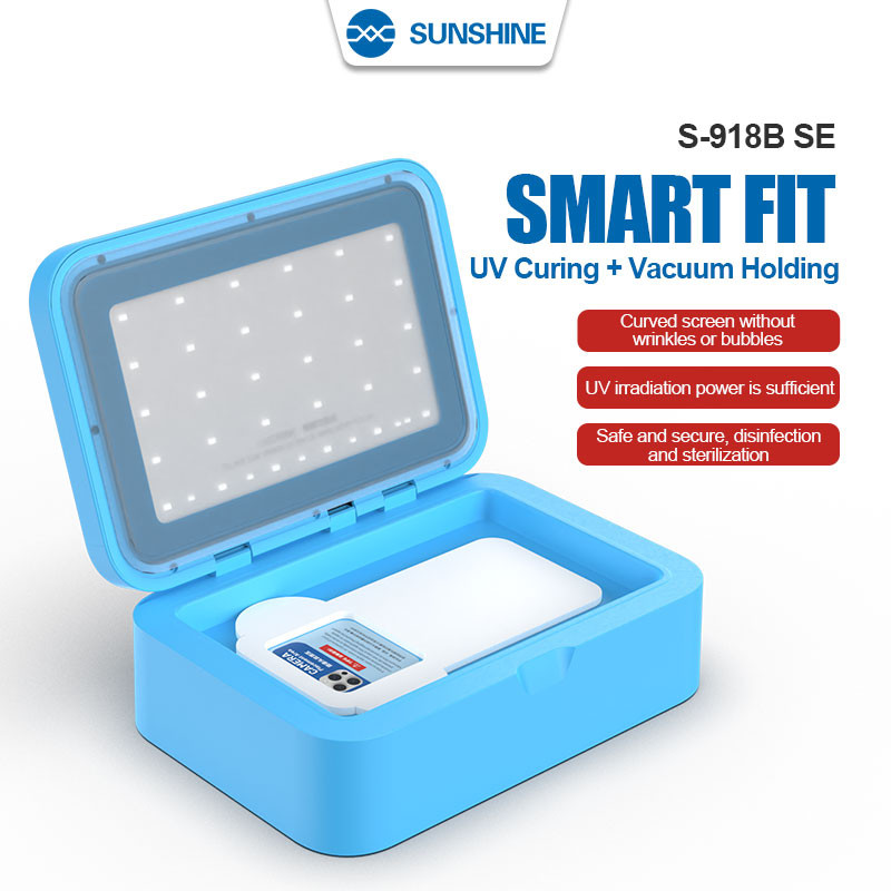 Sunshine S-918B SE สมาร์ท UV Curing เครื่องเคลือบสูญญากาศโทรศัพท์มือถือ LCD ป้องกันหน้าจอฟิล์ม Hydrogel ฟองเครื่องมือกําจัด
