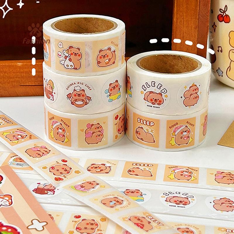 [แฟชั่น] 300ชิ้น/ม้วน คาปิบาระ สติกเกอร์น่ารักกันน้ํากราฟฟิตีสุนทรียศาสตร์ตกแต่งกระเป๋าเดินทางแล็ปท็อปถ้วยโทรศัพท์ไดอารี่หนังสือเด็กสติกเกอร์ของเล่น {ไทย}