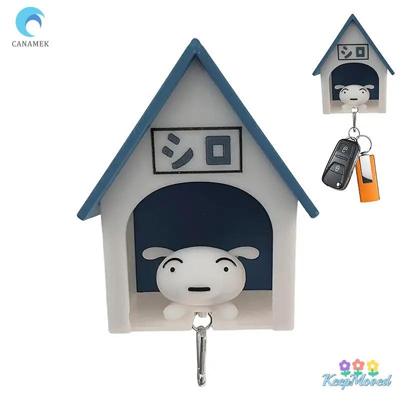Keepmoved น่ารักลูกสุนัขพวงกุญแจสัตว์สุนัขแขวนสัตว์ Hook Wall พวงกุญแจสําหรับห้องครัวกาวตกแต่งห้อง Crayon Shin-chan พวงกุญแจใหม่