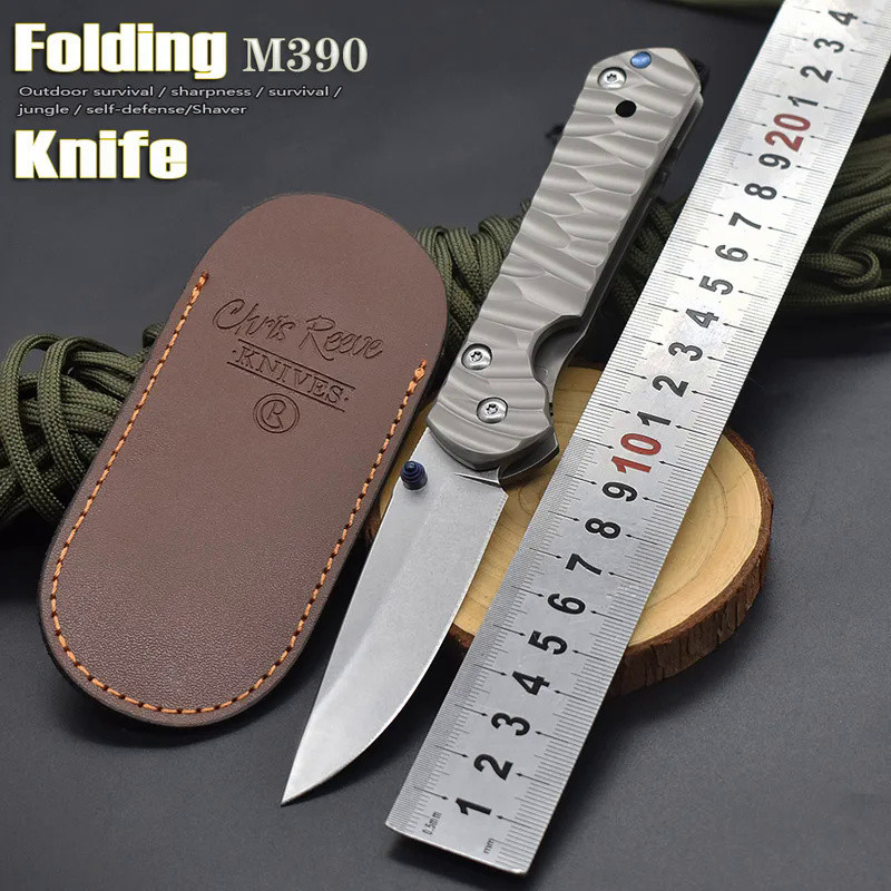 💝 Ball Bearing Dolding Knife M390 Steel Titanium Handle Knife Outdoor Jungle Pocket Hunting Survival