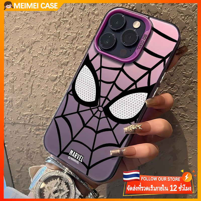 เคสโทรศัพท์แข็ง สําหรับ iPhone 11 13 12 14 15 Pro MAX X XR XSMAX 14 7Plus เคสโทรศัพท์ซิลิโคนแข็งด้านขั้นสูง Spider