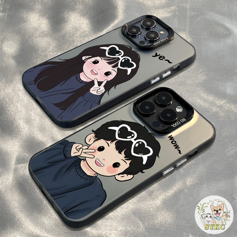 ใหม่การ์ตูนคู่เคสโทรศัพท์high-end NicheเหมาะสําหรับApple 16 15promax 14 เคสป้องกัน 14 กันกระแทกเคสโทรศัพท์