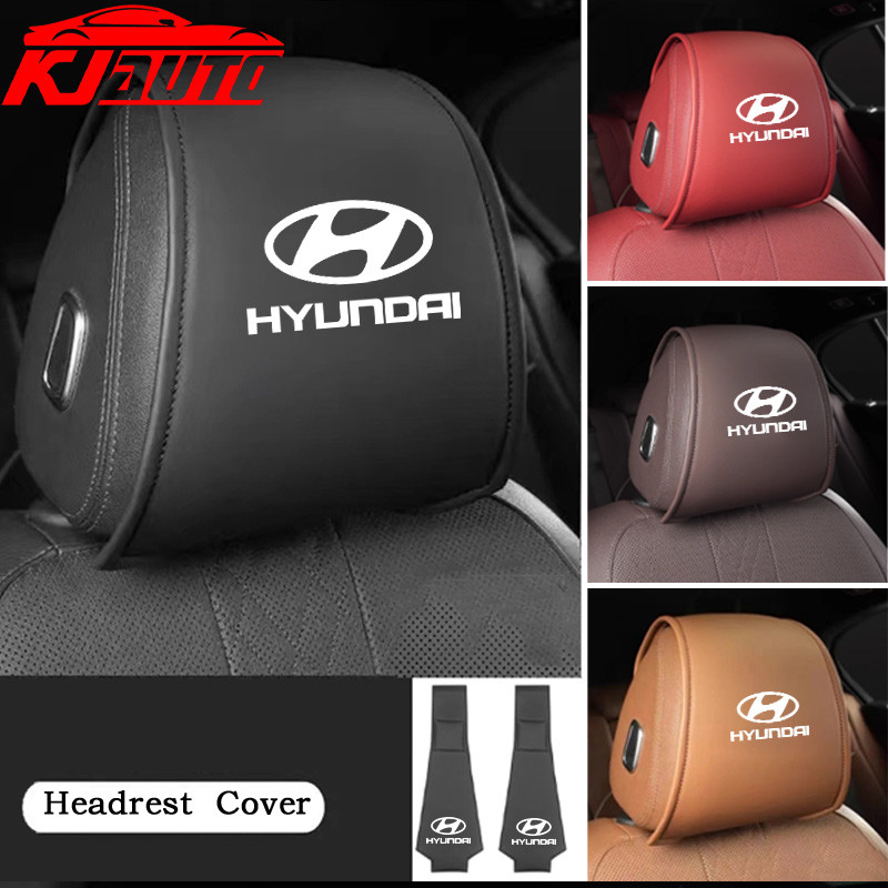 1/2pcs Hyundai หนังรถที่นั่ง Headrest ป้องกันอุปกรณ์ตกแต่งภายในสําหรับ Hyundai Stagazer X Creta Acce