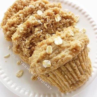 cup for fit : มัฟฟินคลีน เจ Banana cupcake ไร้แป้ง ปราศจาก ไข่ นม เนย น้ำมัน น้ำตาล แป้งขาว