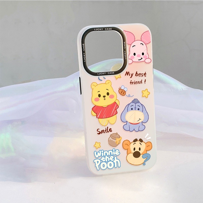 สีน้ำ หมีพูห์ สำหรับ สำหรับ VIVO Y22S Y50 Y95 Y15 Y17 Y12S Y21S V25 PRO V23 5G โปร่งแสง TPU case คู่รัก ของขวัญ