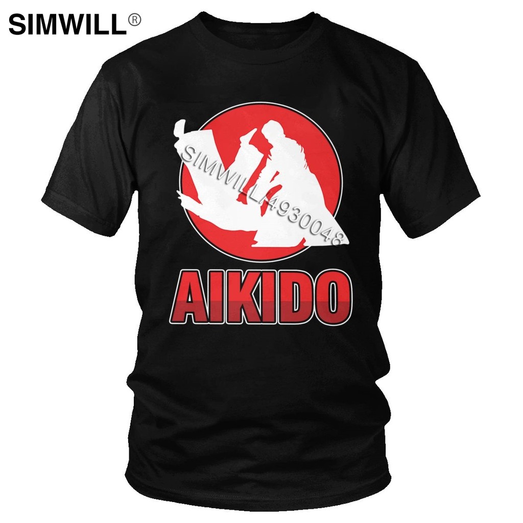 Aikido เสื้อยืด Gorgeous Casual ผ้าฝ้ายแท้ Tshirt บุรุษแขนสั้น O-คอญี่ปุ่นคาราเต้ Fighters ศิลปะการต