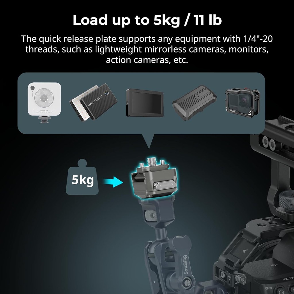 Smallrig HawkLock H21 Universal Quick Release Mount Plate Kit สําหรับกล้อง/จอภาพ/กล้องแอคชั่น