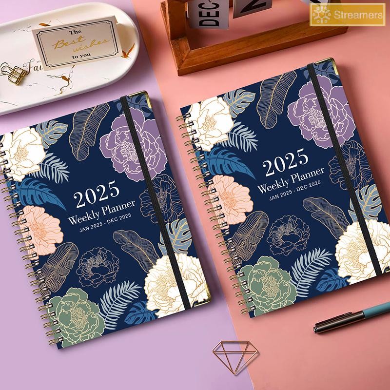 {Streamers} 2025 Planner Notebook Daily To Do List Notebook A5 Daily ks And Goal Setg Daily To Do List Planner รายสัปดาห์รายเดือน Note ใหม่