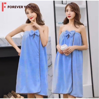 TFOREVER YOUNG-ผ้าขนหนูเช็ดตัว ชุดคลุมอาบน้ำ มียางยืดแถบตีนต…