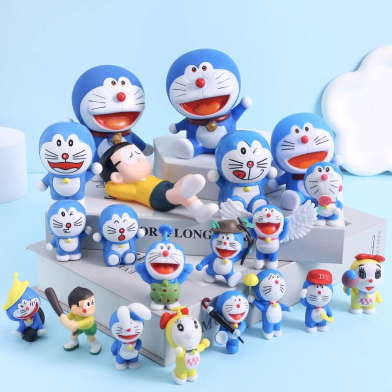 การ์ตูนน่ารักสีฟ้า ดิงดัง ไขมันหุ่นยนต์แมวเด็กเค้กวันเกิดและโดราเอมอนธีมพรรคตกแต่ง