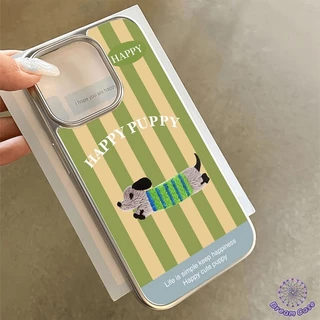 การ์ตูนน่ารักสีสันสดใสลูกสุนัขลายทางนุ่ม เคส IPhone 17 AIR 15 11 16 13 12 14 Pro Max XR 14 16 15 7 8 Plus X XS SE 2020