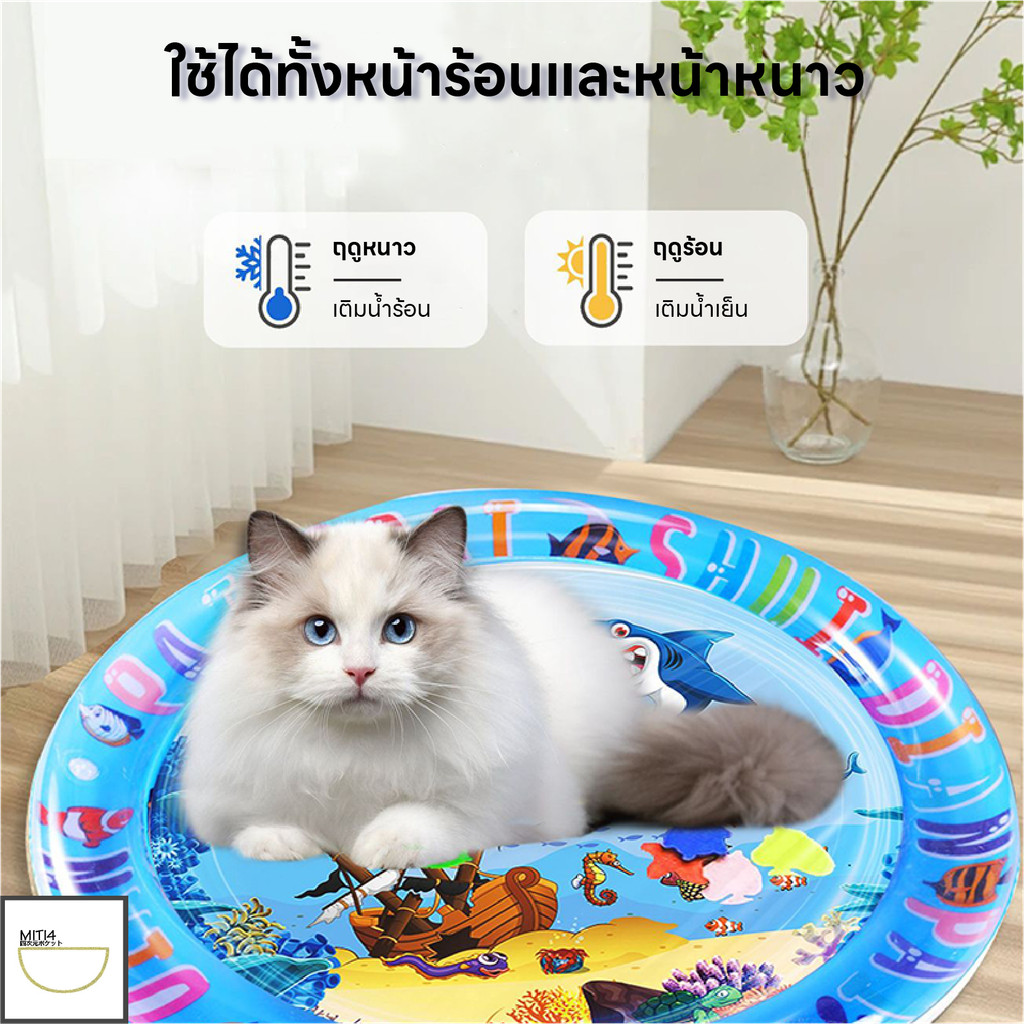 Doge&Orange พร้อมส่ง เสื่อน้ำสัตว์เลี้ยง เบาะน้ำพองลม เตียงแมว ที่นอนเย็น ขนาด 60cm/100cm ของเล่นแมว COD PU48 - รูปที่ 4