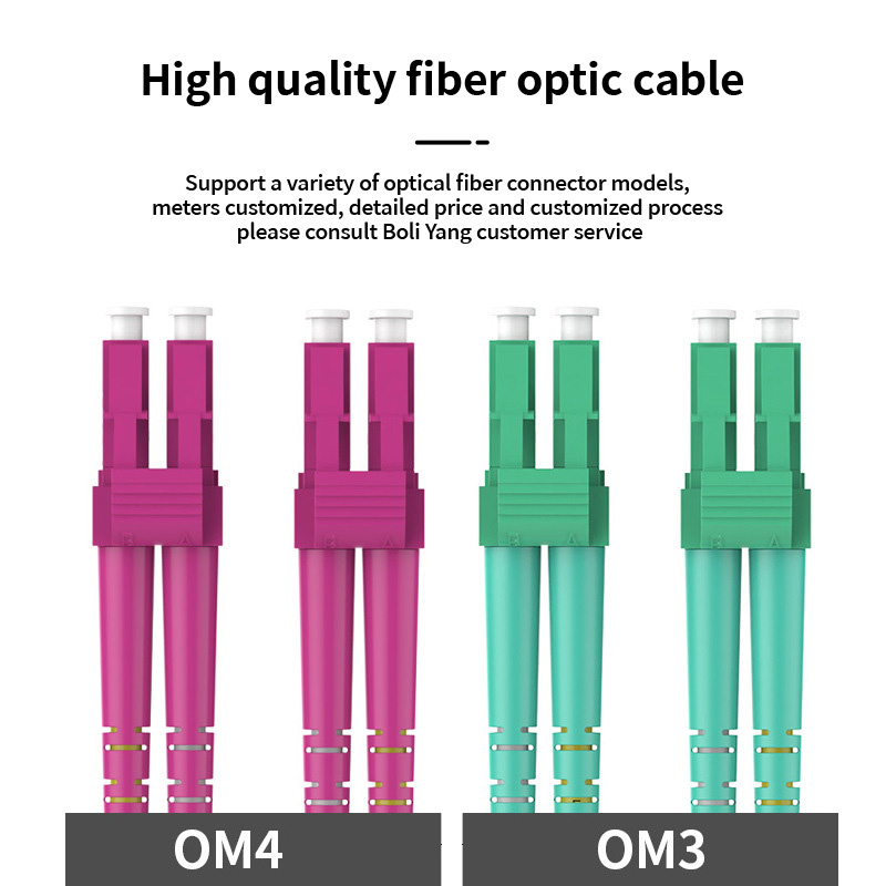 Multimode OM3 Optical Fiber Jumper OM4 Mega Low Smoke Halogen-Free LC-LC End Fiber Cable