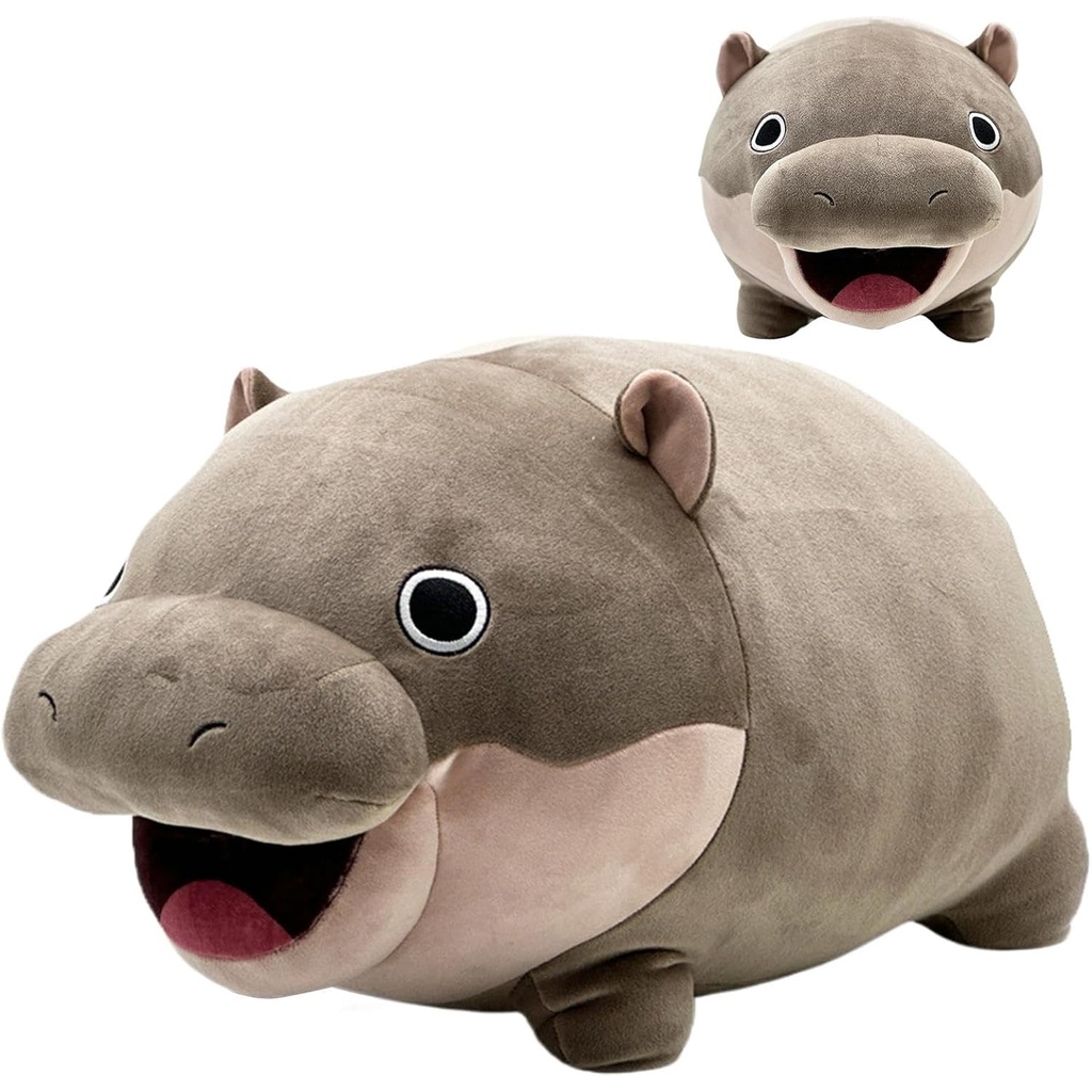 Moo Deng Hippo Plush Toy, 16" Soft Cute Pygmy Hippo Plushie Toy, Moo Deng Baby Hippo Plush, Huggable