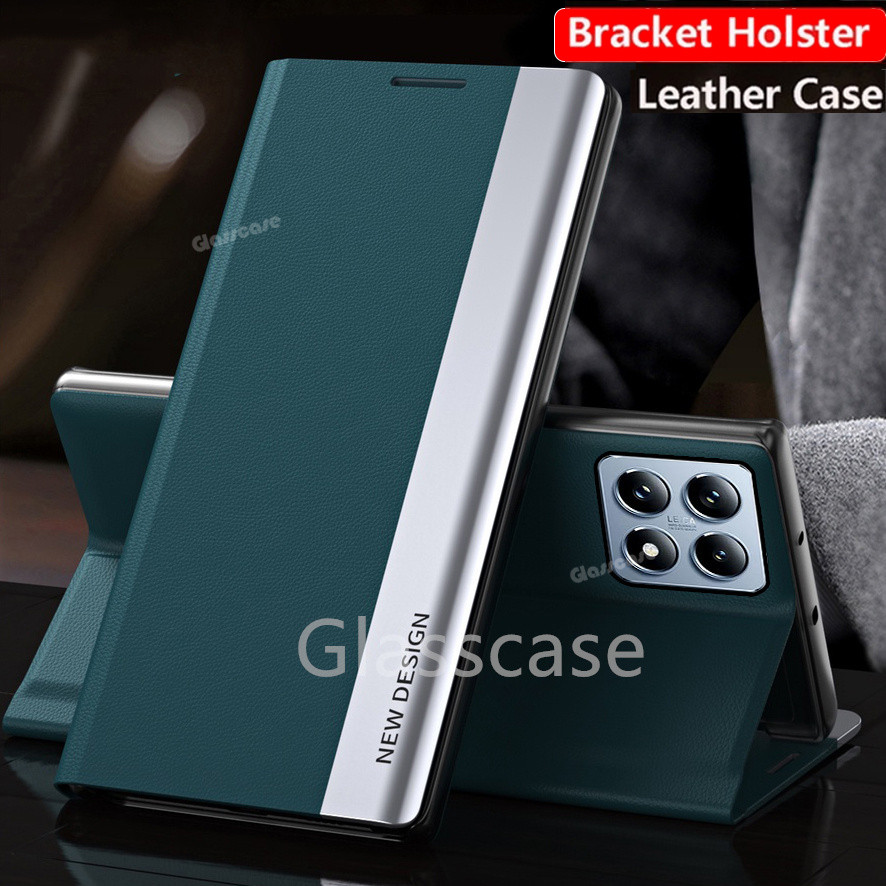 ปลอกสําหรับ Xiaomi 14 13 T pro 14T 14Tpro 13T 13Tpro Mi14T Mi14Tpro 5G 2024 3D หนังชุบพลิกเคสโทรศัพท์วงเล็บกันกระแทกกลับป้องกันขาตั้งฝาครอบ