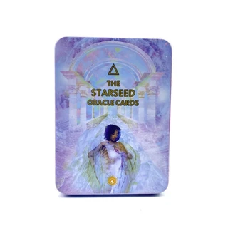 กล่องเหล็กดาวไพ่ทาโรต์การ์ด starseed Oracle cards ขอบสีบรอนซ์ระดับไฮเอนด์