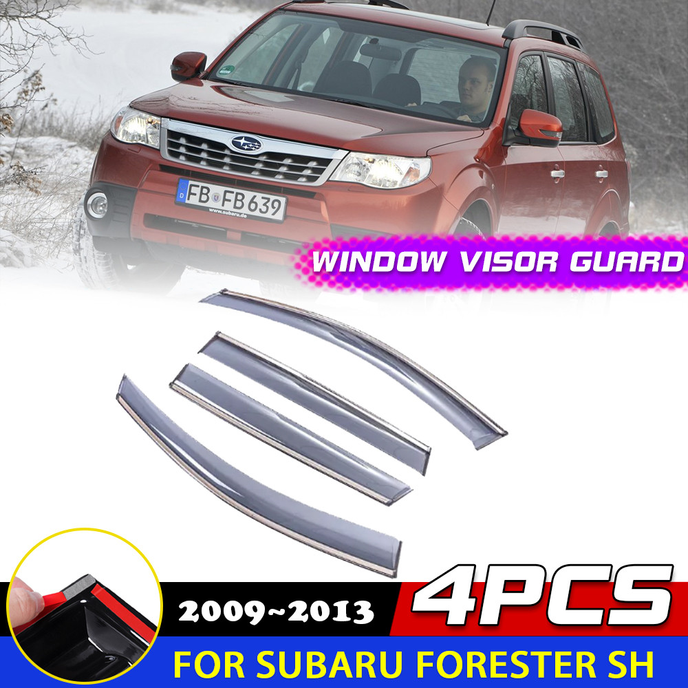 รถ Windows Visor สําหรับ Subaru Forester SH 2009 ~ 2013 กันสาด Shelters Sun Deflector Rain Eyebrow G