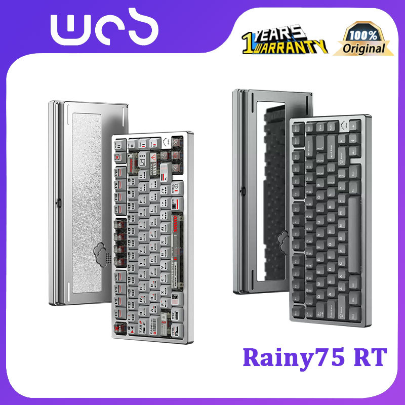 Wob Rainy75RT อลูมิเนียมอัลลอยด์ Esports Magnetic Switch คีย์บอร์ดเกม, RGB Magneto Switch, RT0.01 dual 8K performance, 0.125ms เกมเวลาแฝงต่ํา
