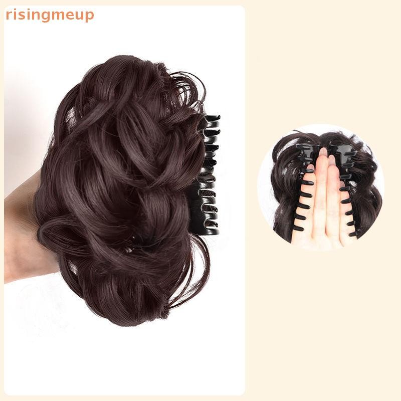 [risingmeup] ผู้หญิงสังเคราะห์ผม Bun Bud วิกผมกระเป๋า Claw คลิปเพื่อเพิ่มผม Pony Tail ชิ้นผมทุกวัน Party เครื่องมือจัดแต่งทรงผมเหมือนจริง