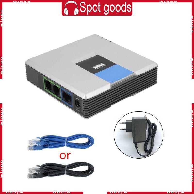 Win VOIP Gateway 2 พอร์ต SIP V2 Protocol อินเทอร์เน็ตอะแดปเตอร์โทรศัพท์พร้อมสายเคเบิลสําหรับ Linksys