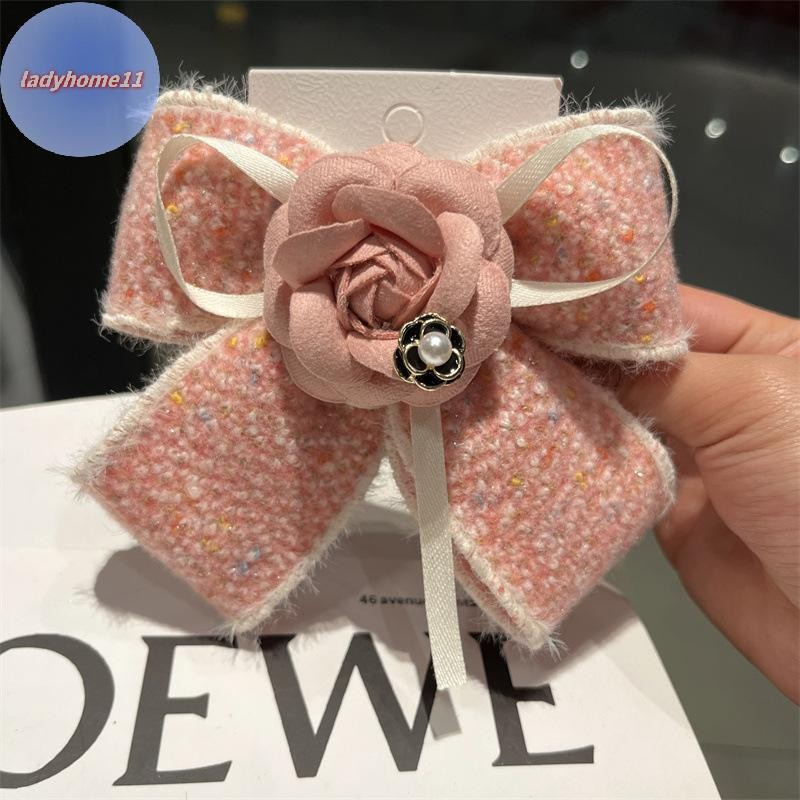 Onelady Handmade ผ้า Camellia ดอกไม้โบว์คลิปผม Barrettes Headdress ฤดูใบไม้ผลิคลิปสําหรับผู้หญิงสาวแฟชั่นผมหางม้าอุปกรณ์เสริมผม TH