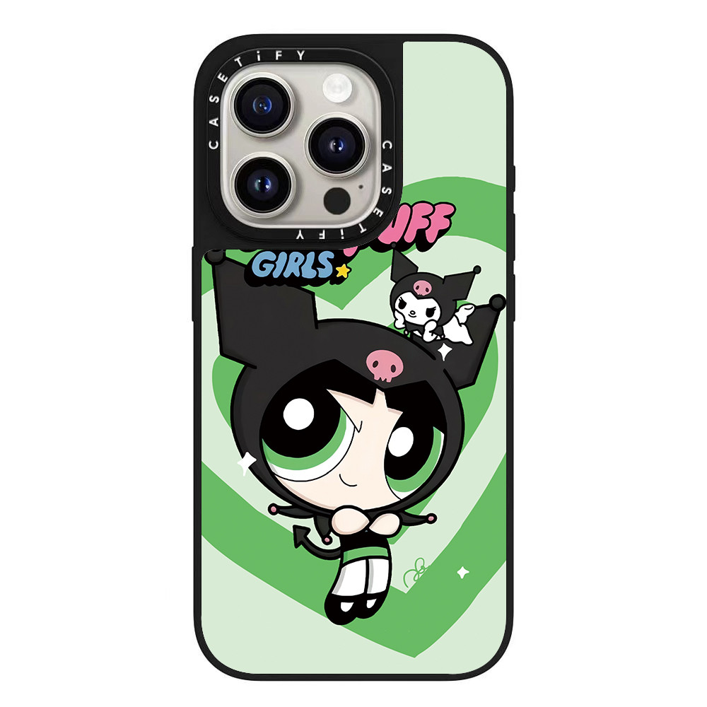 Caseti เคสโทรศัพท์กระจกคุณภาพสูงเหมาะสําหรับ iPhone 16promax 16pro 16 plus 15 promax 14 promax 15 pro 14 pro 13 pro 12 แฟชั่นป้องกันการตก Sanrio Kuromi