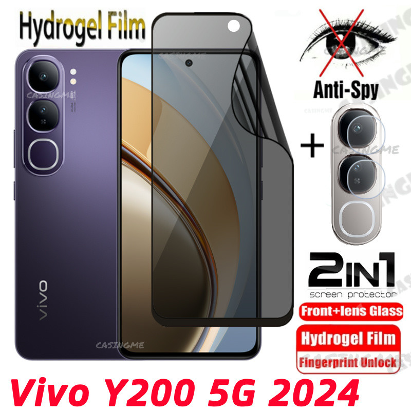 Vivo Y200 5G 2024 Soft Privacy Hydrogel Film Anti-Spy Full Cover Screen Protector Anti Peek Privacy Film สําหรับ Vivo Y200 VivoY200 200 4G 5G 2024 ฟิล์มกล้อง