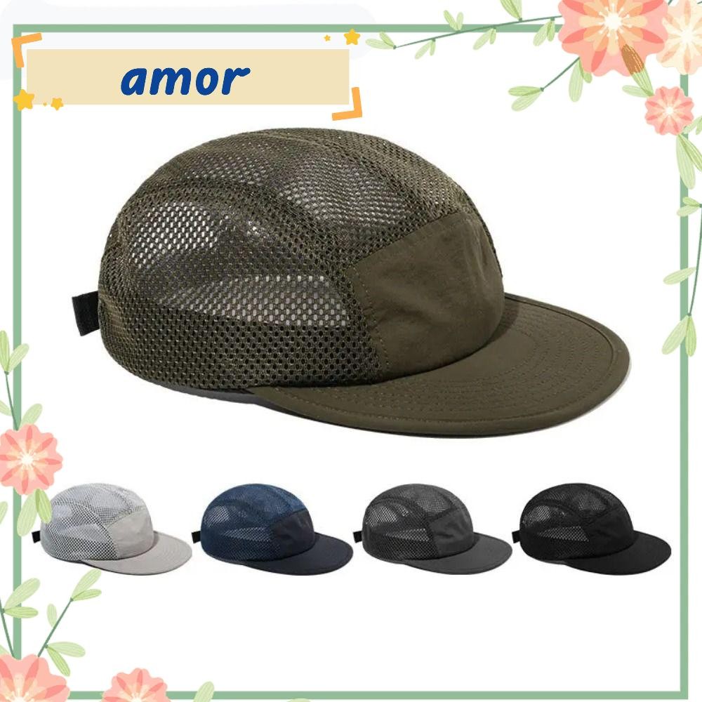 Amor12 ฤดูร้อน Quick Drying เบสบอลหมวก Outdoor Breathable 5 แผง ตาข่าย สําหรับกีฬา แคมป์ปิ้ง