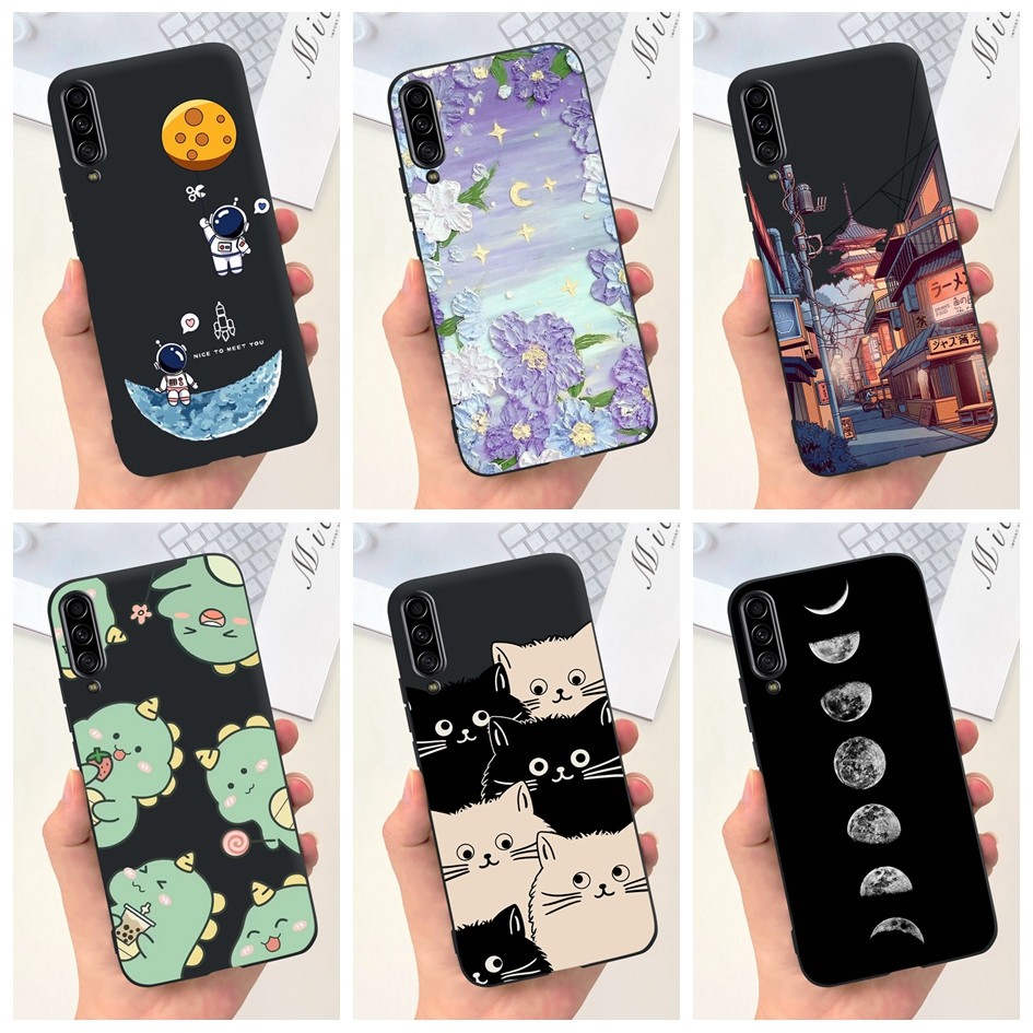 SAMSUNG ปลอกกันกระแทกสําหรับsamsung Galaxy A90 5Gเคสโทรศัพท์แฟชั่นMoonนักบินอวกาศซิลิโคนนุ่มสําหรับS