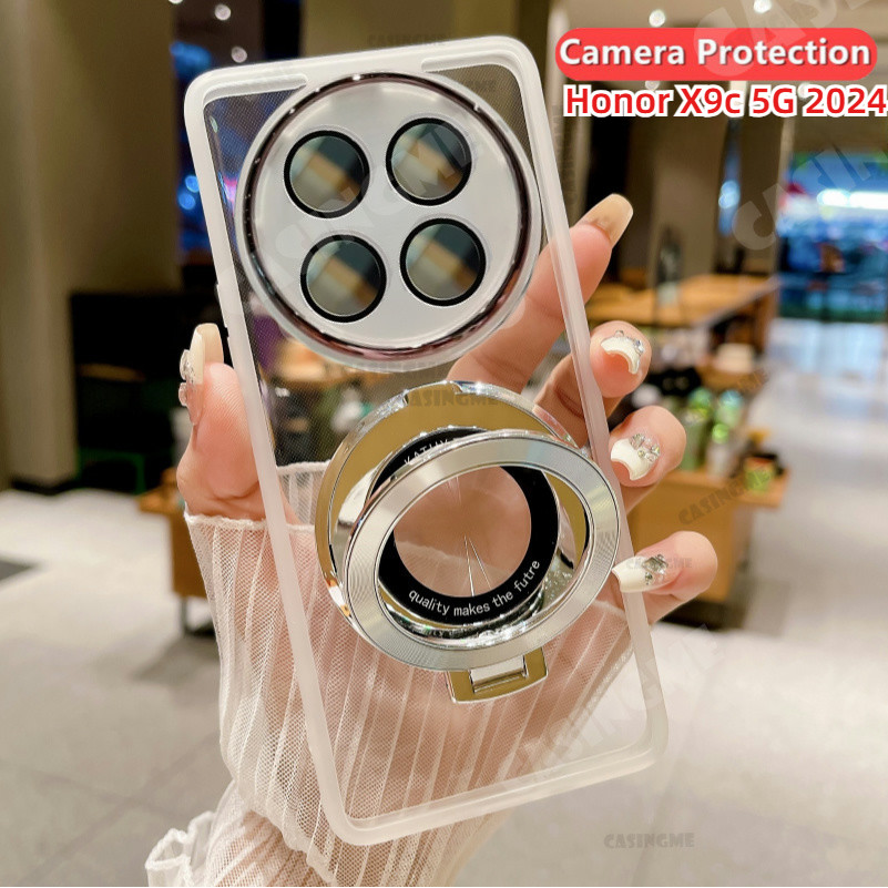 Honor X9c 5G 2024 ขาตั้งแม่เหล็กสําหรับ Honor X9c HonorX9c X9 X9b X9a a BC 9c 5G 4G 2024 ผู้ถือ Len กล้อง Shcokproof เคสโทรศัพท์โปร่งใสนุ่มปกหลัง