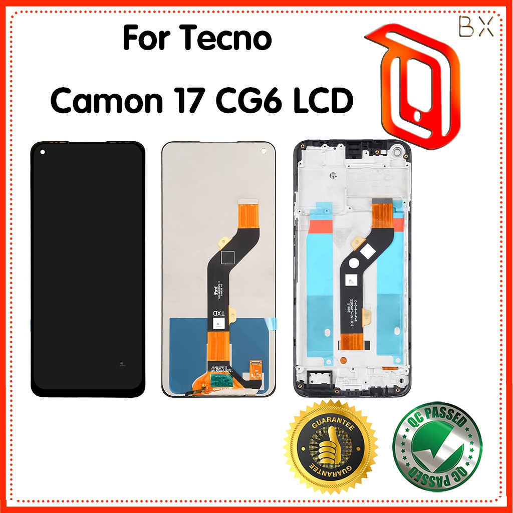 สําหรับ Tecno Camon 17 CG6 จอแสดงผล LCD Touch Screen Digitizer Assembly