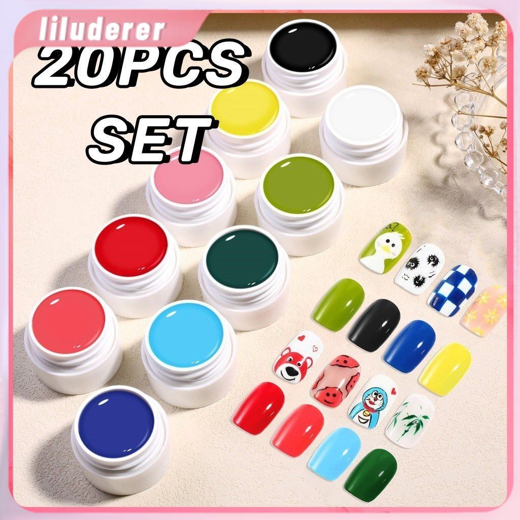 เซ็ต 20 ชิ้น Monja Blush Glue Painting Gel Soak Off UV Nail Art Pat Painting Gel Stain Gel Treatment