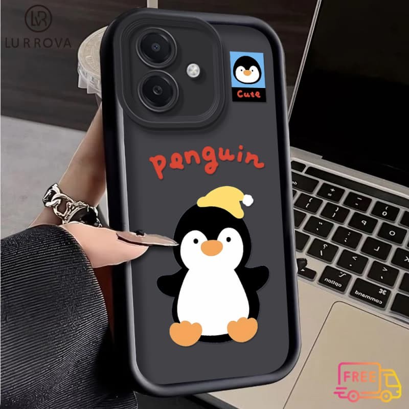 SAMSUNG เคสสําหรับSamsung A06 A55 A07 A17 A05S A05 A54 A52 A12 A35 A16 A36 A56 A25 A24 A13 A03 A73 S21FE S23FE S24FE A50 A15 เพนกวินสีเหลืองสีฟ้าP-Blue Splic-Blue T