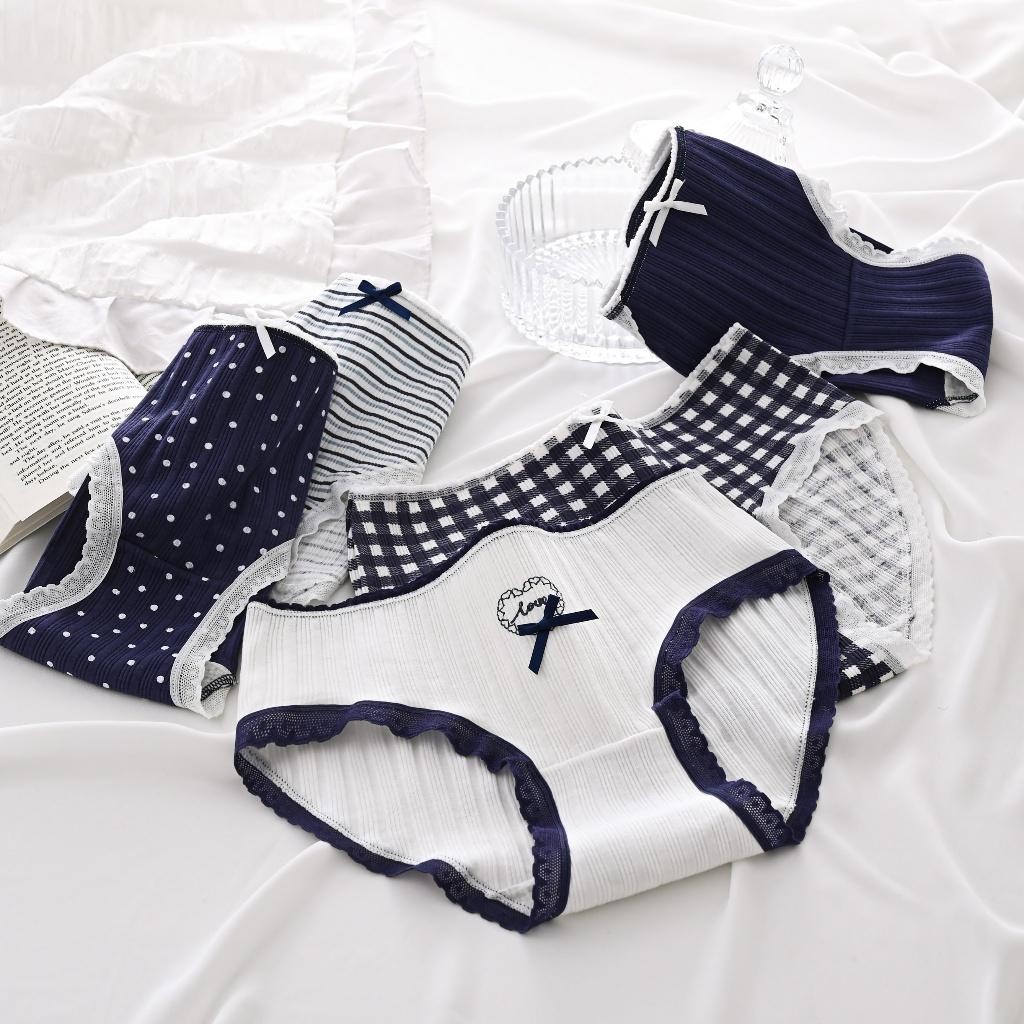 #198 กางเกงในผู้หญิงลายสุดน่ารัก ใส่สบายนุ่ม ระบายอากาศได้ดี ลดกลิ่นอับ น่ารักสดใส ราคาถูก