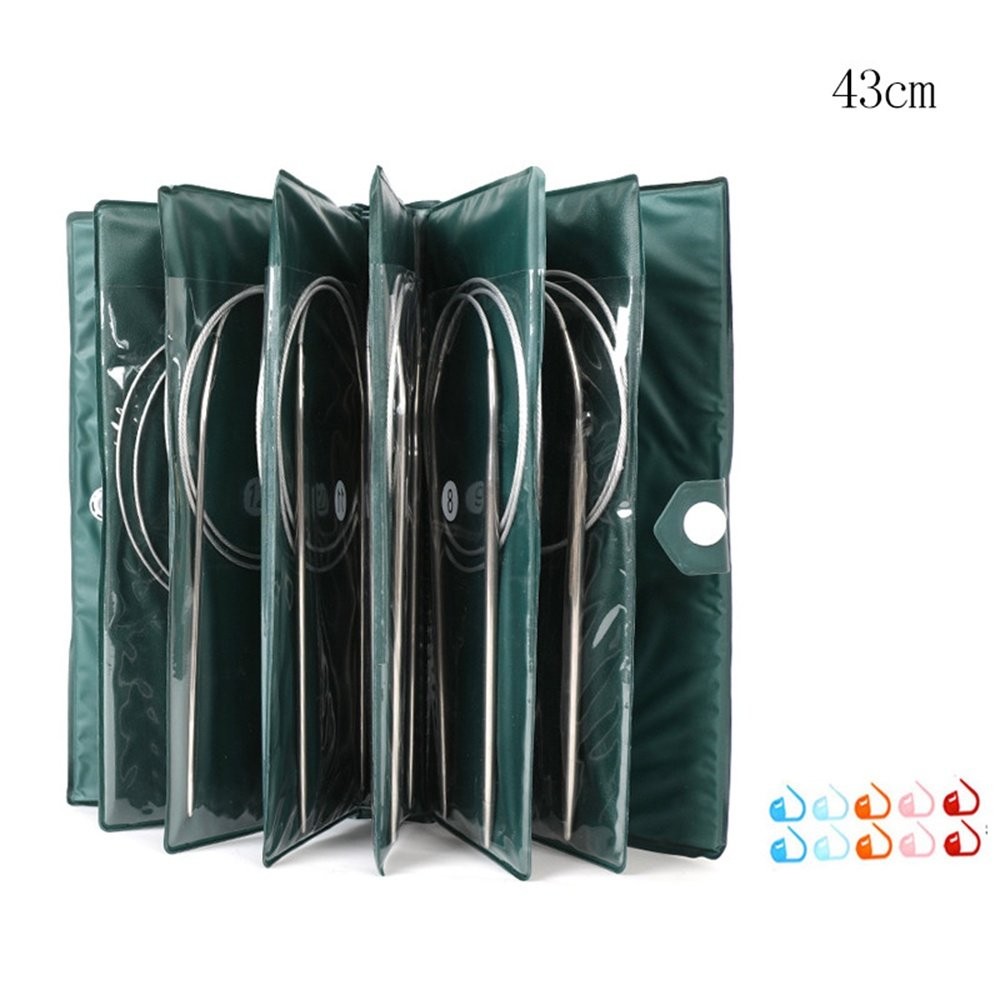 11PCS Sweater Needle Stainless Steel Circular Knitting Needle Set Crochet Knitting Process Tool with