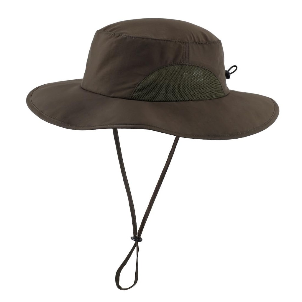 [Connectyle] Unisex UPF50+ Sun Protection Mesh Safari Hat Wide Brim UV Cut Outdoor Fishing Hiking