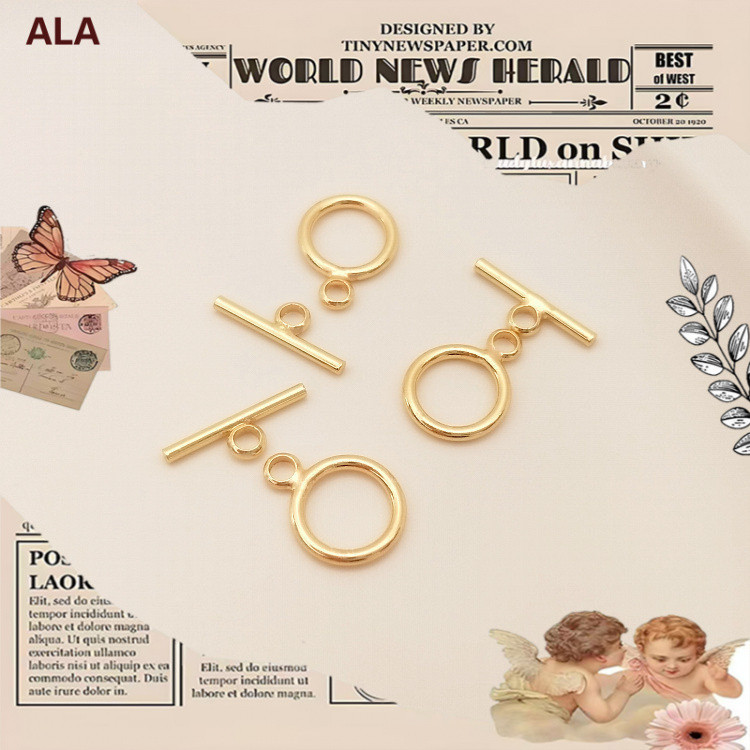 💖ALA เครื่องประดับ DIY💖Mini OT Buckle 9 มม. 14K Gold Clad O-Shaped Chain สำหรับสร้อยข้อมือและสร้อยคอ