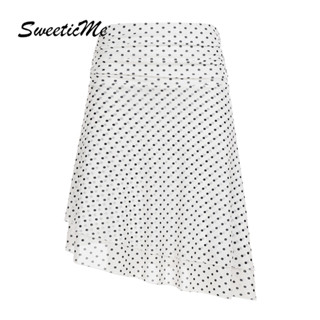SweeticMe ผู้หญิง 2025 ใหม่แฟชั่น Elegant Polka Dotted ไม่สม…