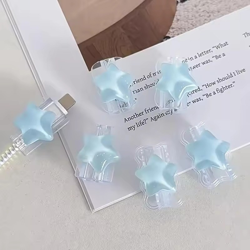 เกาหลีน่ารัก 3D Ocean Stars Cable Winder Protector สําหรับ Type C USB Charger ลวดข้อมูลสายไฟ Organizer Sleeve Line Spiral Wrap Tube Cover
