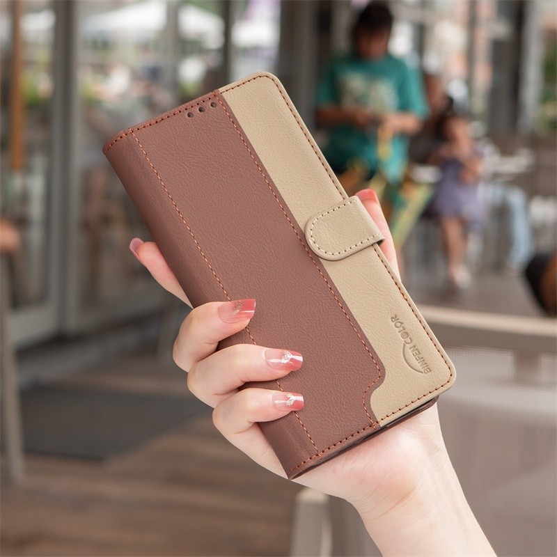 กระเป๋าสตางค์ซองหนังสําหรับRealme 12 Pro Plus 11 11X C55 C53 4g 5g Flip Retro Multi Card Slot Coverป