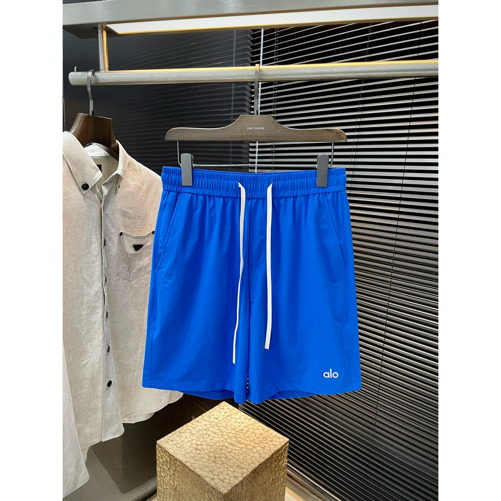 ALO Letter พิมพ์ผู้ชายสีทึบสบายๆแห้งเร็ว Breathable Beach Surfing กางเกงขาสั้น