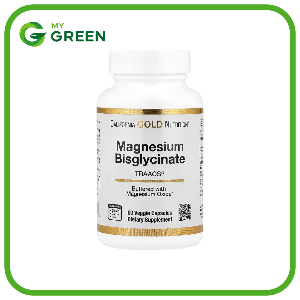 California Gold Nutrition Magnesium Bisglycinate Formulated with TRAACS® 200 mg, 60 Veggie Capsules (100 mg per Capsule)