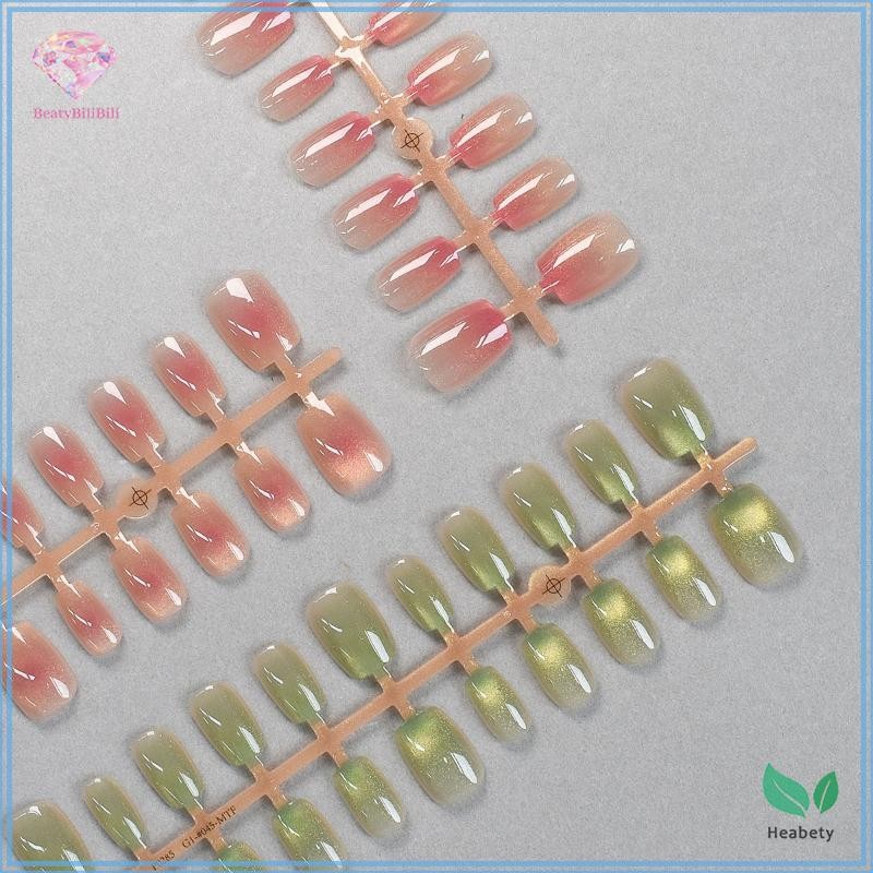 Heabety 30 ชิ้นสีทึบไล่โทนสีเล็บปลอมสวมเกราะสวมใส่เล็บ DIY เล็บ Charm ตกแต่งใหม่