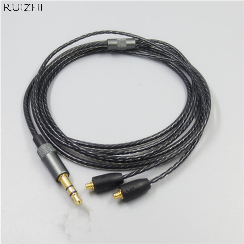 เปลี่ยนสายสัญญาณเสียงสําหรับ Shure MMCX SE215 SE425 SE535 SE846 UE900 สําหรับ Westone หูฟังสีดําสีฟ้