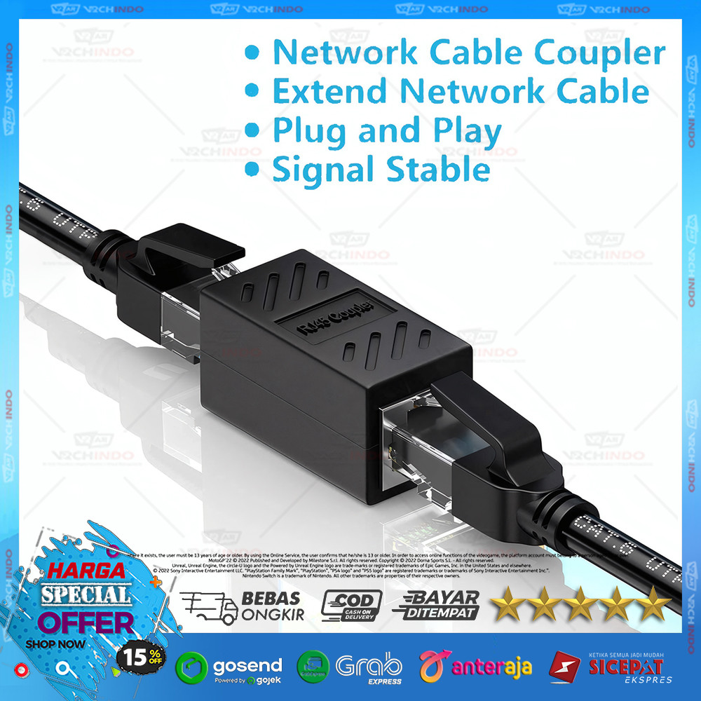 1/1 LAN Internet Connector Barrel RJ45 Splitter Lan Cable Connection !!