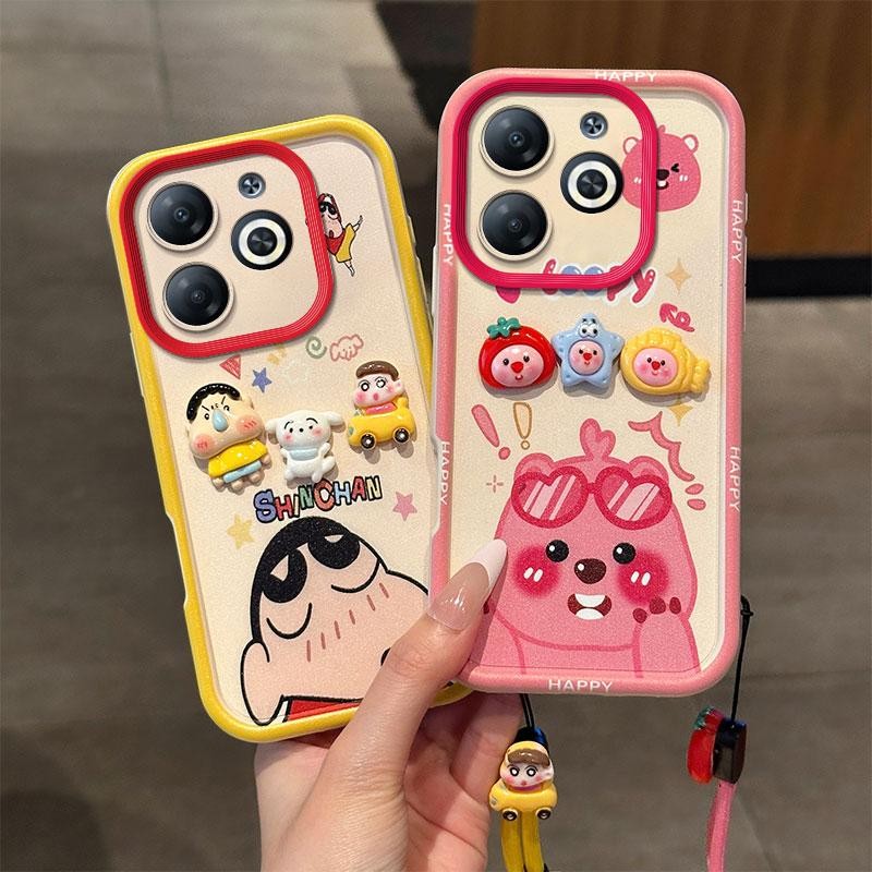 เคสเหมาะสําหรับ itel P55 4G, A666L, A666LN, P666L การ์ตูน DIY ตุ๊กตา Soft Case กันกระแทกฝาครอบป้องกั