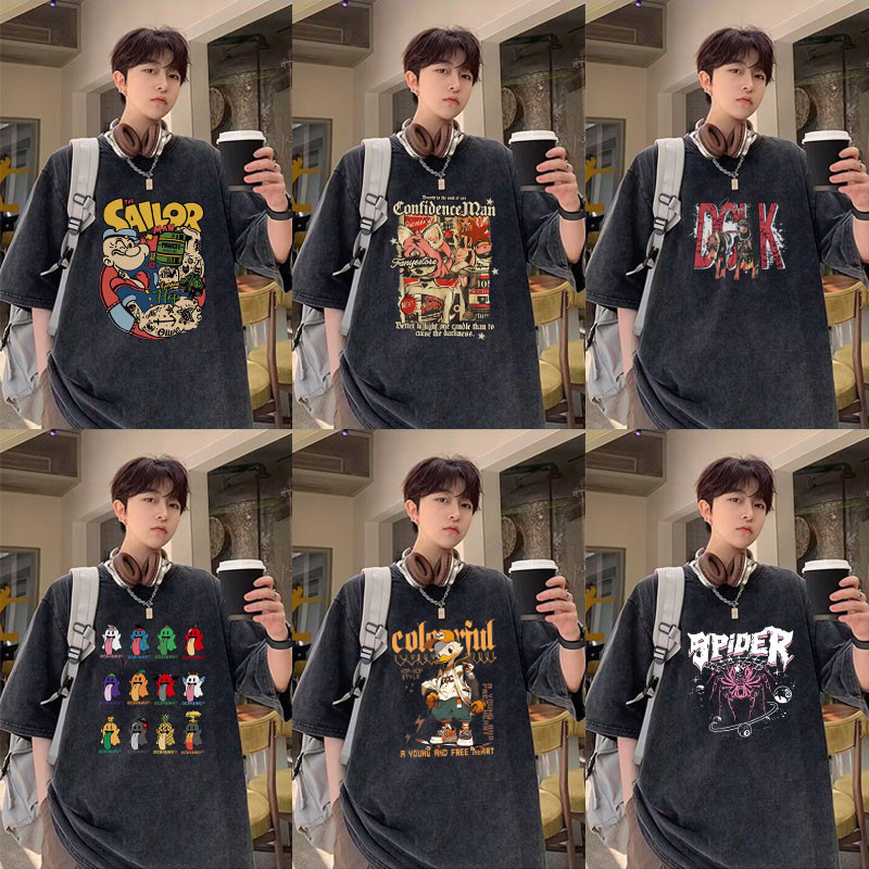 (จัดส่งตลอด 24 ชั่วโมง)เสื้อยืดผู้ชายไซส์ปกติใส่สบายราคาน่ารักใส่สบายผ้าฝ้ายไม่หนาใส่ได้ในหน้าร้อน