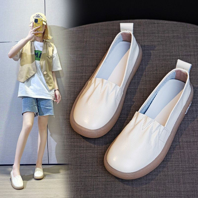 รองเท้าผู้หญิง Hollow สบาย Breathable Shallow Mouth Hole Soft Sole Slip-On Out Low-Top รองเท้าสีขาว20250720